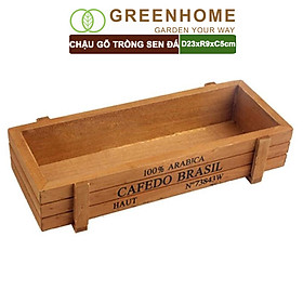 Chậu Gỗ Trồng Sen Đá Greenhome, Cafedo, D23xr9xc5cm, Trang Trí Cây Cảnh Để Bàn, Xương Rồng, Nhiều Màu Để Lựa Chọn