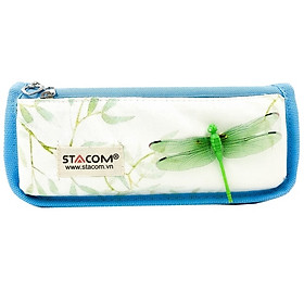 Hộp Bút Vải Polyester Stacom 2 Ngăn PB-2011 Màu Xanh