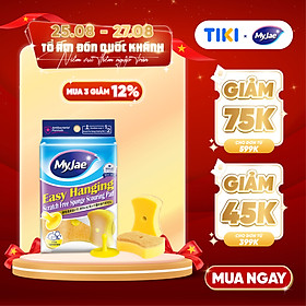 Miếng Bọt Biển Rửa Chén MyJae 2 Mặt, Mút Xốp Rửa Bát Đa Năng Kèm Miếng Nhựa Hít Kê  11.3cm x 7.8cm x 3cm  (2 Miếng/Gói)