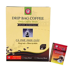 Cà phê phin giấy Relax Blend -Saigon Espresso, 10 gói/hộp (15g/gói), KLT: 150g/hộp. Cafe rang mộc, 100% cà phê nguyên chất, không hương liệu, vị đậm đà, chua nhẹ, thơm tự nhiên, với phong cách pha hiện đại và sành điệu