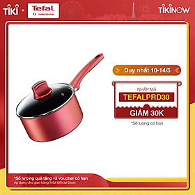 Quánh chống dính đáy từ Tefal So Chef G1352395 18cm có nắp (Đỏ) - Hàng chính hãng