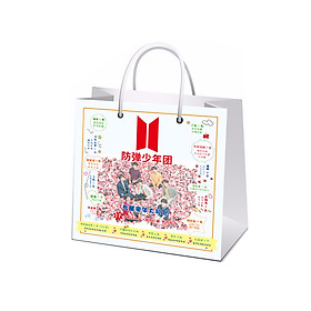 Túi quà Bts nền hoa hồng 13 món