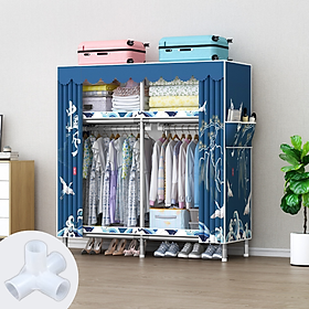 Mua Tủ quần áo vải  Tủ vải để đồ khung kim loại nhập khẩu loại 3 buồng 6 ngăn Bảo hành 1 đổi 1 trong 12 tháng