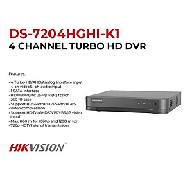 Đầu Ghi Hình Camera HD-TVI HIKVISION DS-7104HGHI-F1 - Hàng Chính Hãng