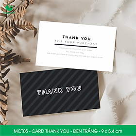 MCT05 - 9x5.4 cm - 500 Card Thank you, Thiệp cảm ơn khách hàng, card cám ơn cứng cáp sang trọng