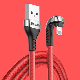 Dây cáp sạc Lightning dài 100cm Baseus U-shaped Lamp cho iPhone/ iPad hỗ trợ cho game thủ (2.4A, LED Light, Fast Charging Cable) - Hàng chính hãng
