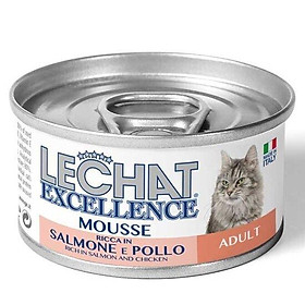 Thức ăn cho mèo LECHAT Excellence Mousse Rich in Salmon and Chicken - Adult (vị cá hồi & thịt gà) 85g