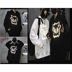 Áo Hoodie phản quang, Áo Hoodie nam nữ tay dài chất nỉ bông dày dặn, Áo hoodie in phản quang màu bạc thun nỉ ngoại decal in xịn form dưới 70kg, áo khoác hoodie nam nữ from rộng unisex ulzzang quảng châu cao cấp