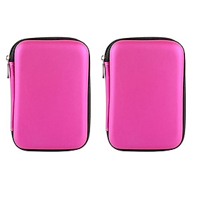 2x USB External HDD Hard Drive Disk Hard Case Bag Carry Pouch Case Pink