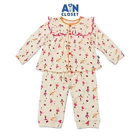 Bộ quần áo dài bé gai họa tiết Búp Bê hồng thun cotton - AICDBGVEGC8G