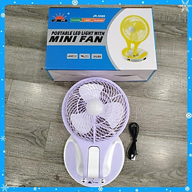 Quạt sạc mini đèn Led 2 chế độ sáng  JR5580 - Giao màu ngẫu nhiên - Hàng Chất Lượng