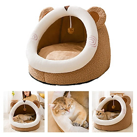 Cute Pet Cat Dog  Kennel Cave Sleeping Bed Soft Warm Nest House S