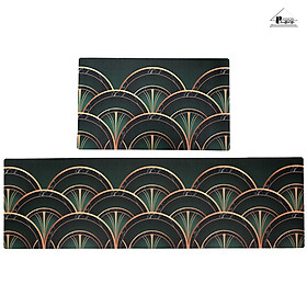 Mua Thảm Bếp PVC Tone Xanh Bắc Âu Hiện Đại Chống Bám Dầu