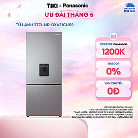 [Giao hàng Toàn quốc] Tủ lạnh Panasonic Ngăn đông mềm diệt khuẩn 377L NR-BX421GUS9 - Tiết kiệm điện với bộ đa cảm biến Econavi - Mặt thép - Hàng chính hãng