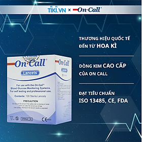 Hộp 100 Kim Chích Máu On Call Sử Dụng Cho Các Dòng Máy Đo Đường Huyết On Call