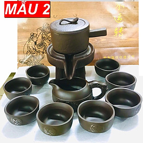 Mua Bộ ấm chén pha trà đẹp Cối xay gốm tử sa cao cấp Bộ chén uống trà đạo màu nâu đất 10 chi tiết giá rẻ