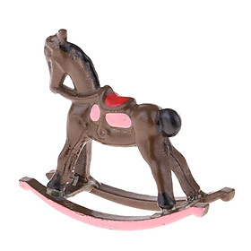 1/12 Dollhouse Miniature Rocking Horse Model Nursery Furniture Toys Coffe