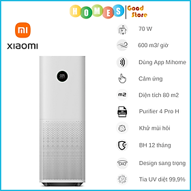 Mua Máy Lọc Không Khí XIAOMI Mi Air Purifier Pro H  Khử Khuẩn UV  Khử Mùi Hôi  Kết Nối App  Phù Hợp Diện Tích 80m2  Công Suất 70W - Hàng Chính Hãng