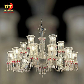 Đèn chùm nến phale trắng tay 10 tay đỏ cao cấp sang trọng DQM