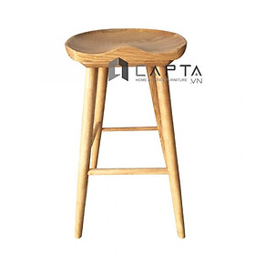Mua Ghế quầy bar 65cm gỗ tự nhiên CB2146-65W Nội thất Capta Ghế đảo bếp màu gỗ tự nhiên chân gỗ cao su cố định