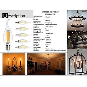 Mua COMBO 10 Bóng led Edison  râu 4w ánh sáng vàng đui E14