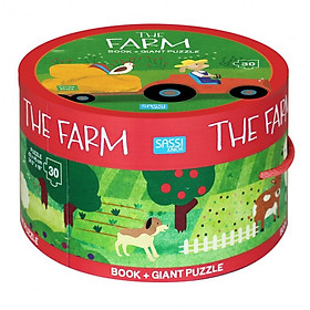 Xếp hình puzzle cho bé kèm sách - The Farm - Round box
