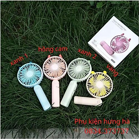 Mua Quạt tích điện cầm tay có đèn   gậy để bàn được   có 4 màu như hình
