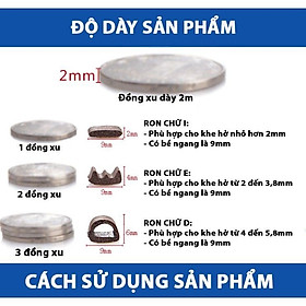 { Hàng tốt } 6M Ron, Gioăng cao su chữ E sợi kép chống ồn, ngăn Bụi cửa Sổ (roncua.com.vn) 