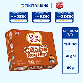Thùng 30 Gói Mì Khoai Tây Cung Đình Hương Vị Cua Bể Rau Răm