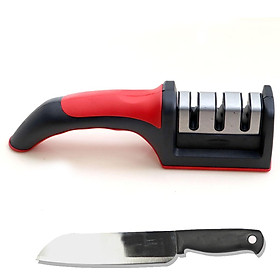 Mua Combo mài dao 3 rãnh và dao bếp inox cán đen cao cấp MDD01 – Gia dụng bếp