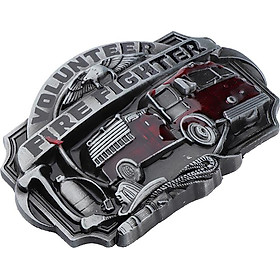 Vintage Men Fire Truck Fire Fighter American Style Hip Hop Alloy Belt Buckle