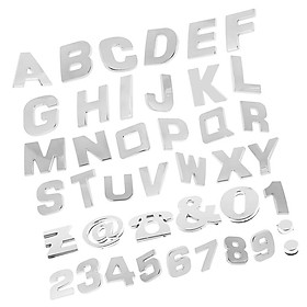 200 Pieces Chrome Car Emblem Sticker Alphabet Letter Number Symbol Decal