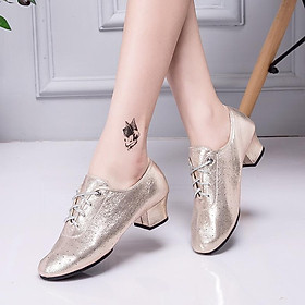 Nhảy Múa Latin Cho Nữ Vàng Bạc Biểu Diễn Chuyên Nghiệp Jazz Khiêu Vũ Giày Latina Gót Phòng Khiêu Vũ Giày Sneaker Color: Gold Shoe Size: 40