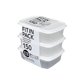 Set 03 hộp thực phẩm nắp mềm Sanada Fit in Pack 150ml - Made in Japan