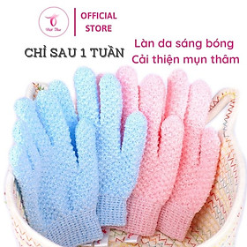 Mua 1 ĐÔI Găng tay tắm tẩy tế bào chết SIÊU DÀY Việt Thư  chuyên trị mụn  làm sạch da hiệu quả khi tắm - Hàng Chính Hãng