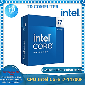 Hình ảnh CPU Intel Core i7 14700F 5.4GHz (Socket 1700, 20 Nhân 28 Luồng 33MB 65W) - Hàng chính hãng (NEW BOX)