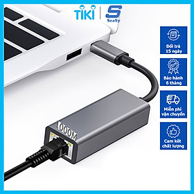 Hub Chuyển Đổi USB TypeC Ra Cổng Mạng Lan RJ45 1000Mbps/Gigabit Ethernet SeaSy SS88, Cổng Chuyển Đổi TypeC To Cổng Lan, Tích Hợp 3 Cổng USB 3.0, Tốc Độ Truyền 1000Mbps, Dùng Cho Macbook/Laptop/PC/Điện Thoại – Hàng Chính Hãng