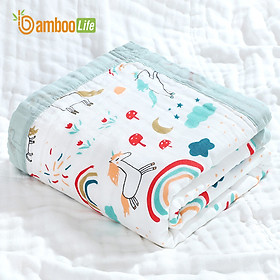 Chăn, mền dù từ sợi tre thiên nhiên Bamboo Life đắp hè thu Chăn đũi chăn cho bé đi học mềm mại thoáng mát kháng khuẩn hàng chính hãng BL036