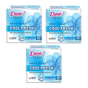 Combo 3 Băng vệ sinh Diana Hàng ngày Sensi Cool Fresh 20 miếng