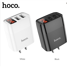 Mua Cóc Sạc Nhanh Hoco C86 2 Cổng USB Màn Hình Led 2.4A dùng cho điện thoại iphone samsung - hàng chính hãng