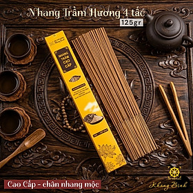 Nhang Trầm Hương 4 Tấc - Cao Cấp - Chân nhang Mộc ( 40cm, 125g - 80 cây / hộp , cháy 90 phút) - Mùi thơm thanh dịu ,Ít khói, An toàn sức khỏe - Mộc Trầm Hương Khang Bình