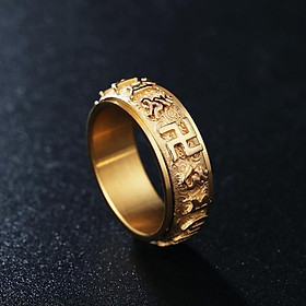 Nhẫn Xoay Khắc Chú Trừ Tà Om Mani Padme Hum Titan Không Rỉ TT 1784