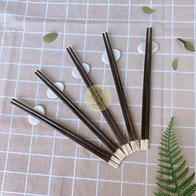 Mua Đũa gỗ Trắc đen vuông 26cm gắn ốc ( 5 đôi /Túi) - Đũa gỗ tự nhiên cao cấp
