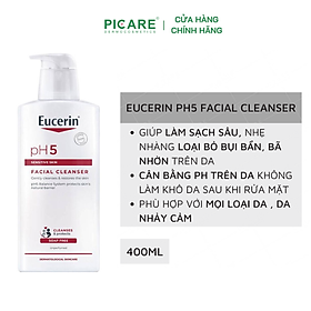 Hình ảnh Sữa rửa mặt không gây kích ứng cho da nhạy cảm Eucerin pH5 Facial Cleanser 400ml