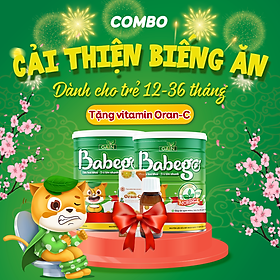 Combo 2 lon sữa mát tăng cân, cải thiện biếng ăn Babego 12-36 tháng