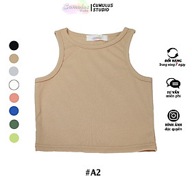 Áo croptop sát nách basic Cumulus chất thun gân A02