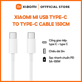 Dây Cáp Sạc Xiaomi USB Type-C ra USB Type-C 150cm SJV4108GL - Hàng chính hãng