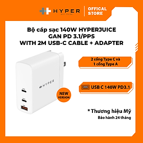 Mua BỘ SẠC CÁP 140W HYPERJUICE VỚI CÁP SẠC NHANH TYPE C HÀNG CHÍNH HÃNG