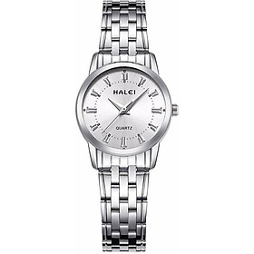 Đồng hồ Nữ Halei - HL502 Dây trắng mặt trắng