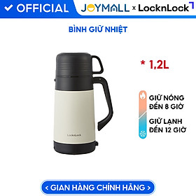 Mua Bình giữ nhiệt Lock&Lock Easy Outdoor Vacuum Bottle màu trắng ngà LHC1484IVY 1 2L - Hàng chính hãng có quai xách  nắp dùng làm cốc nước - JoyMall
